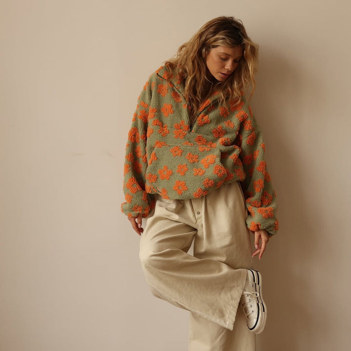 Olivia | Trendy Oversized Floral Sweater
